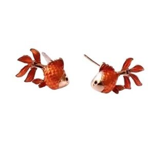 18K Rose Gold Vermeil GoldFish  Earrings